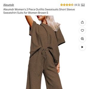Aleumdr Women's Brown Wide-Leg Pantsuit